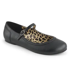 Anna Ballet Plus Size Cheetah Pattern Flats Black PU