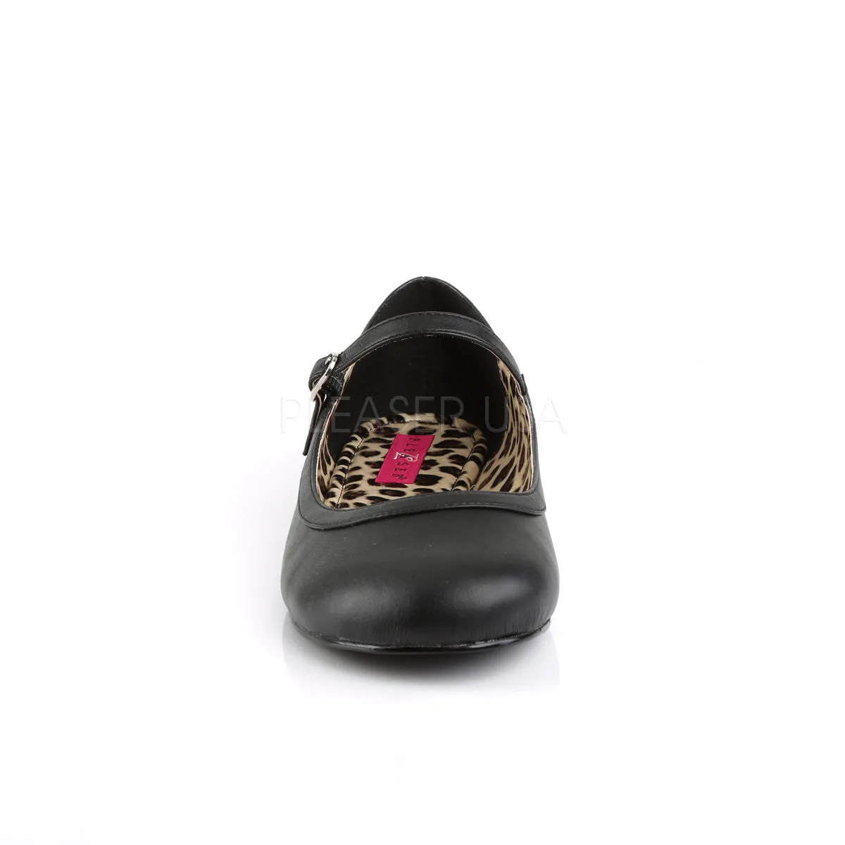 Anna Ballet Plus Size Cheetah Pattern Flats Black PU