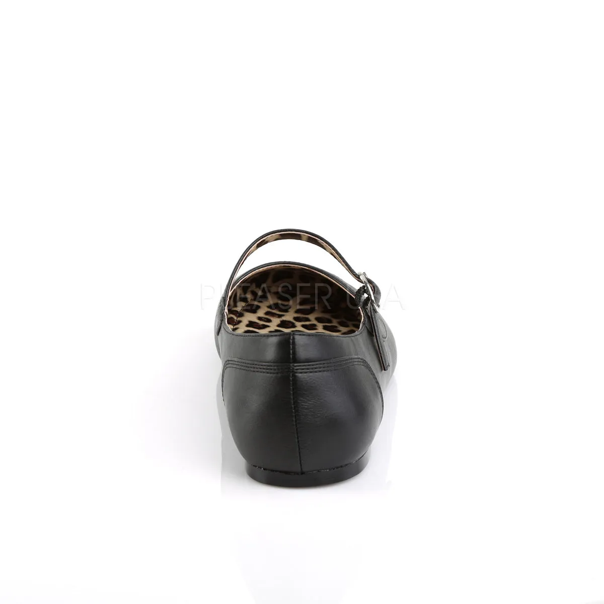 Anna Ballet Plus Size Cheetah Pattern Flats Black PU