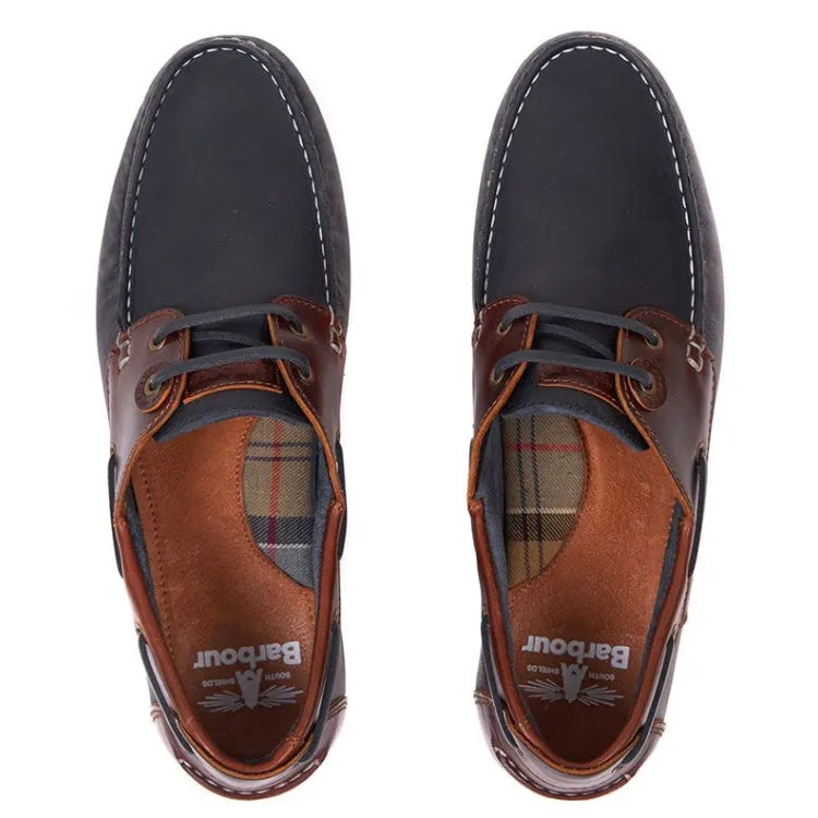 Barbour Capstan Boat Shoes - Navy/Brown