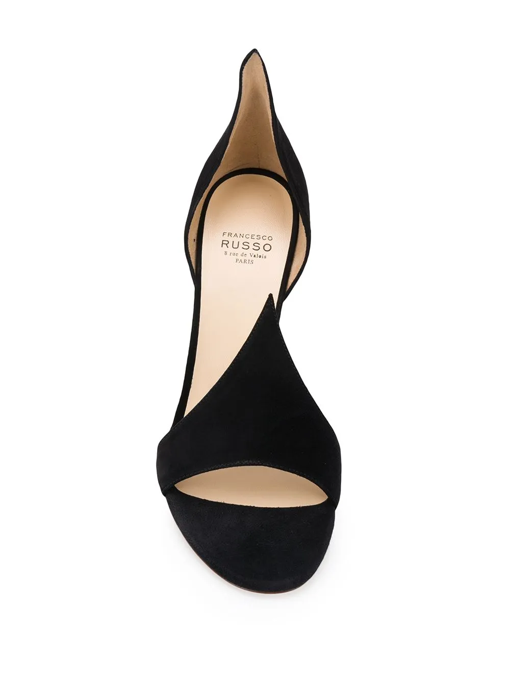 Black Suede Stiletto Slip-On Sandals