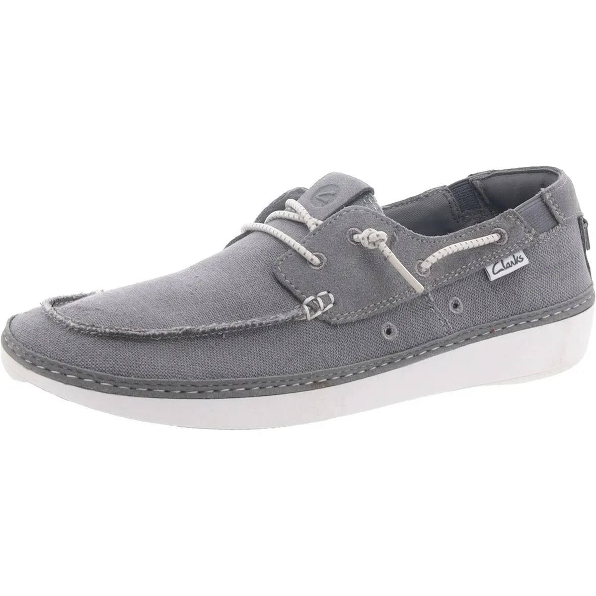 Clarks Mens Higley Tie Canvas Slip On Boat Shoes