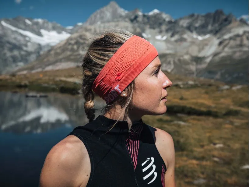 Compressport Unisex Headband ON/OFF Coral - CU00009B_401_0TU