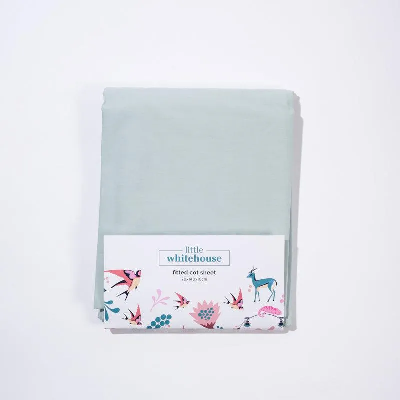 Cot Fitted Sheet - Duck Egg