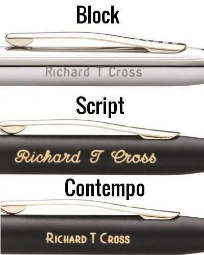 Cross ATX Brushed Black PVD Diamond Pattern Ballpoint Pen