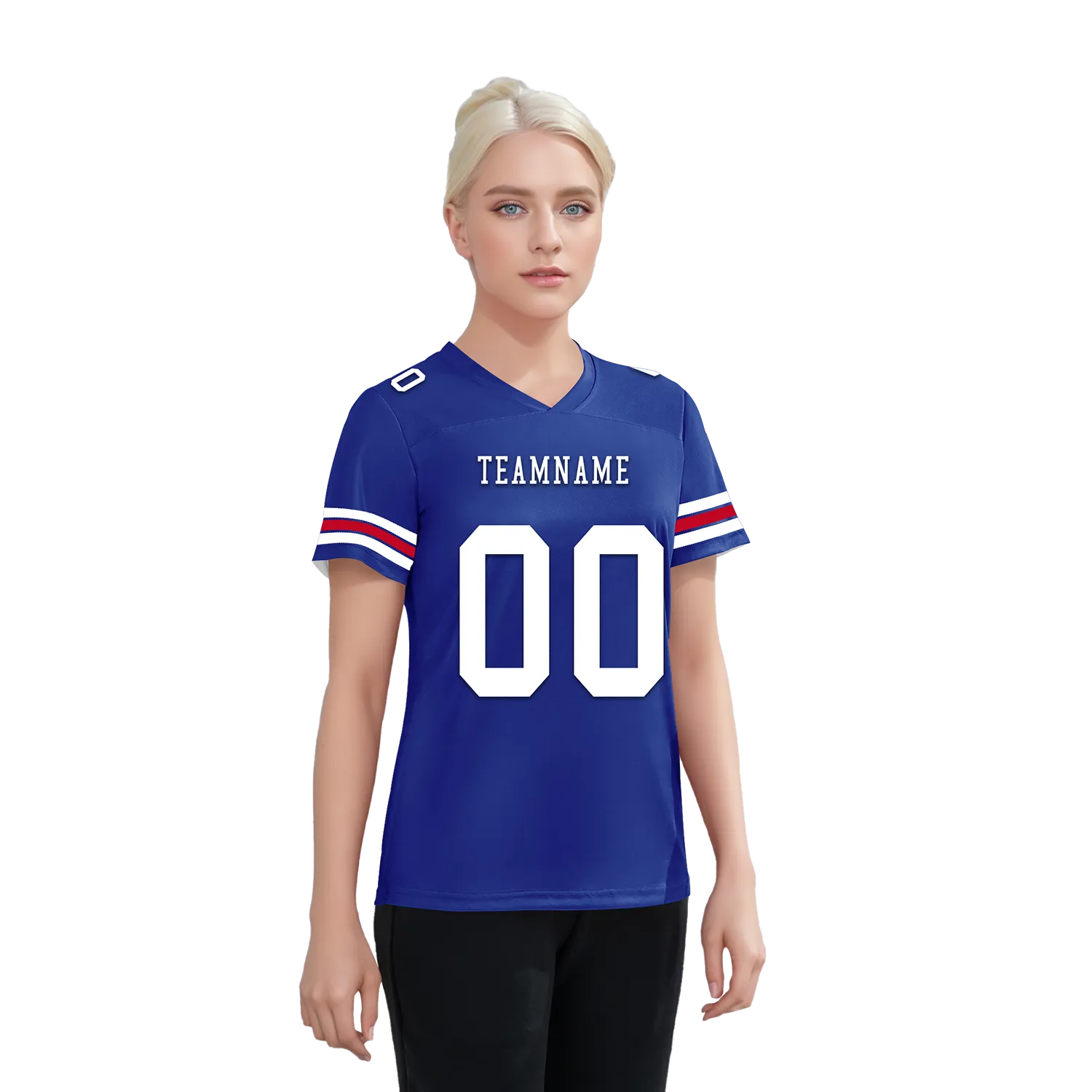 Custom Blue Classic Style Personalized Authentic Football Jersey FBJ02-bd0a70aa