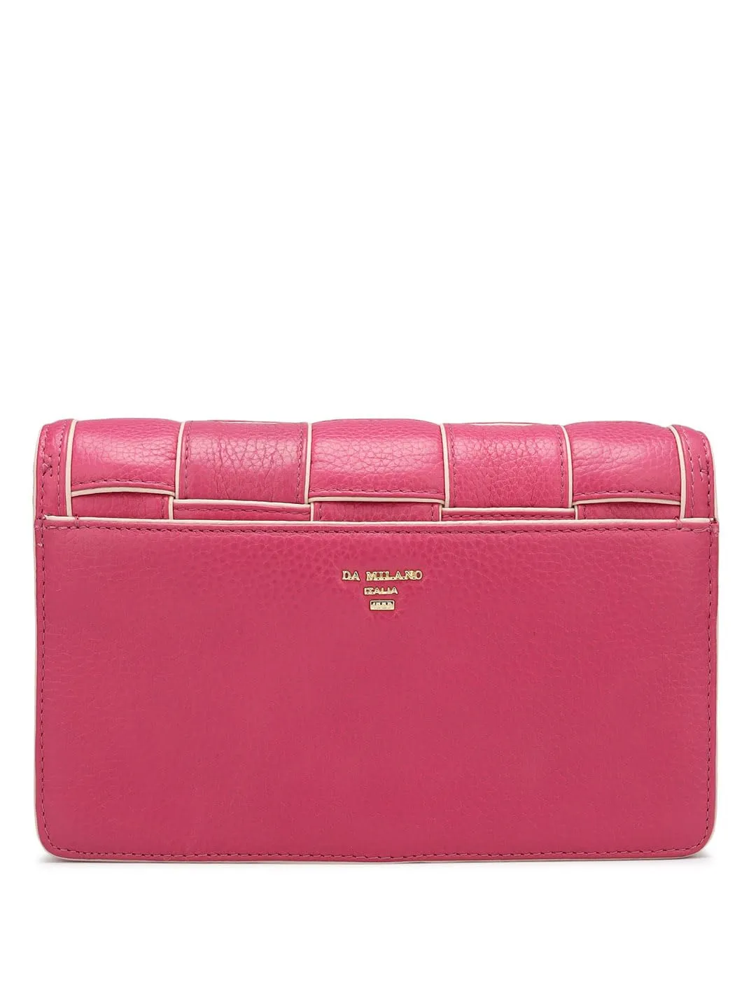 Da Milano Genuine Leather Pink Ladies Sling Bag (LSB-01096)