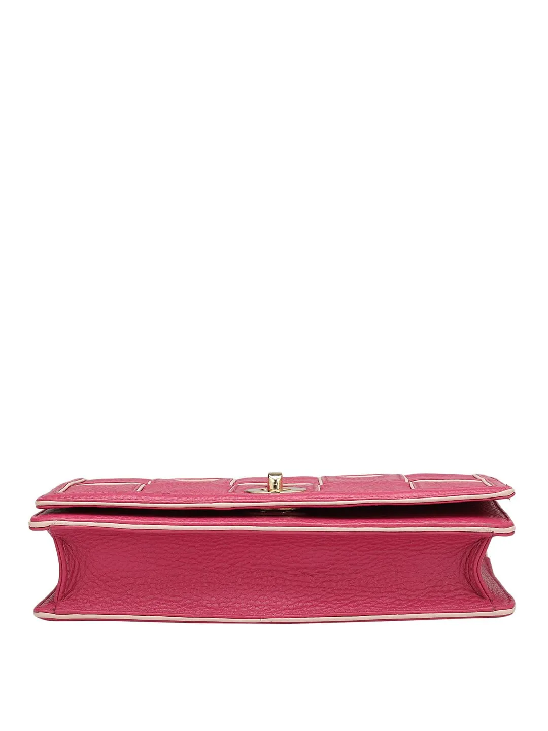 Da Milano Genuine Leather Pink Ladies Sling Bag (LSB-01096)