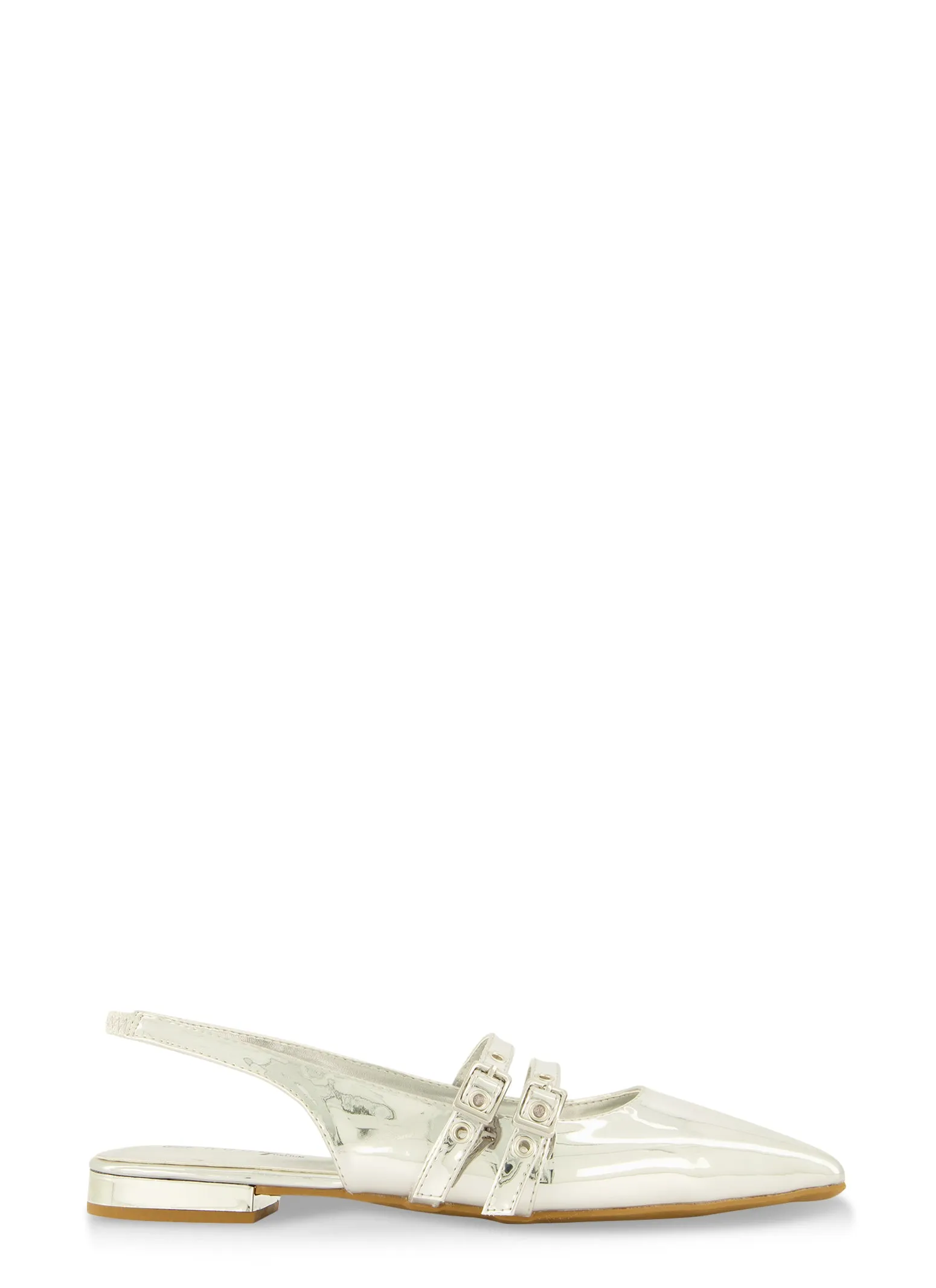 Double Buckle Slingback Flats