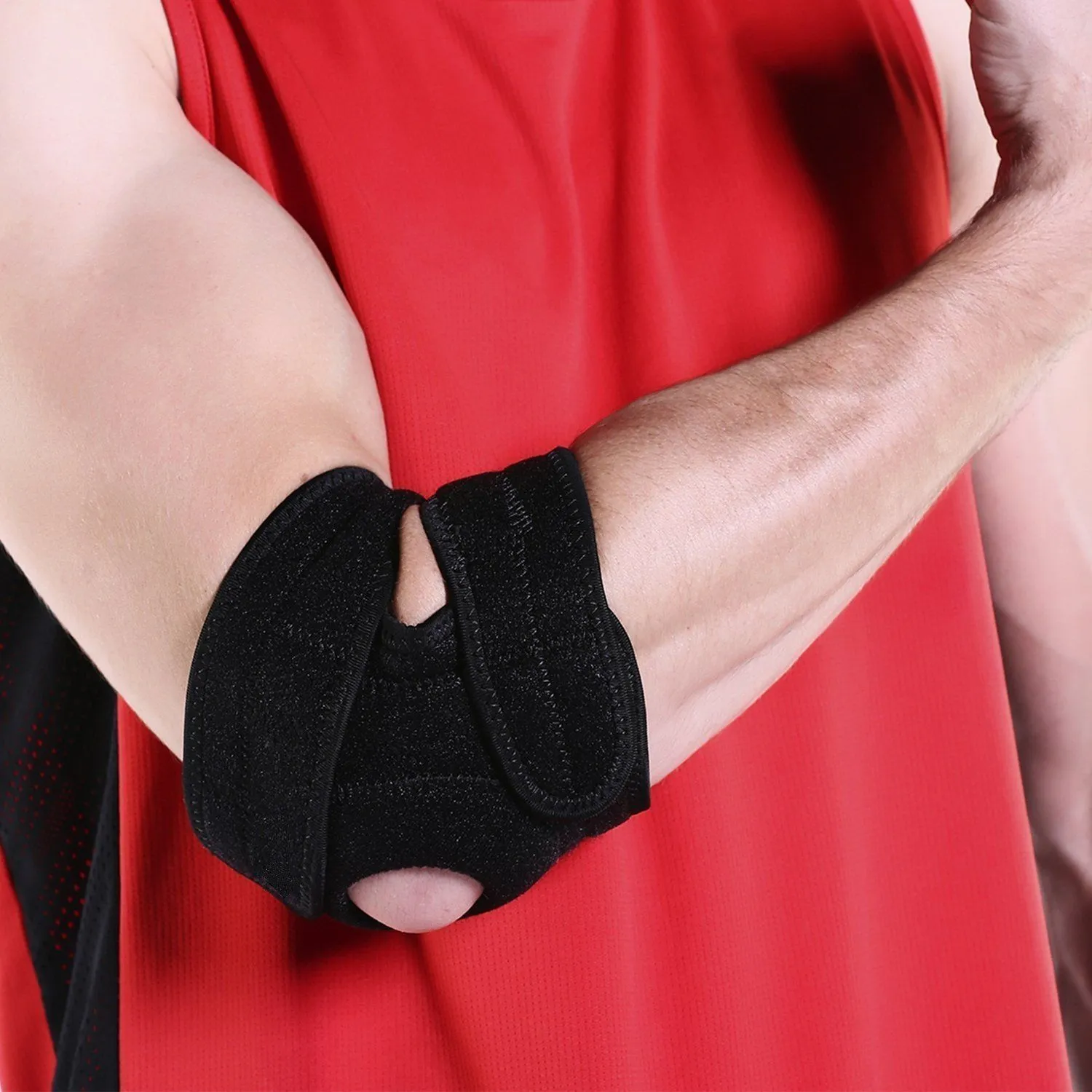 Elbow Support Brace with Adjustable Stabilizer Straps