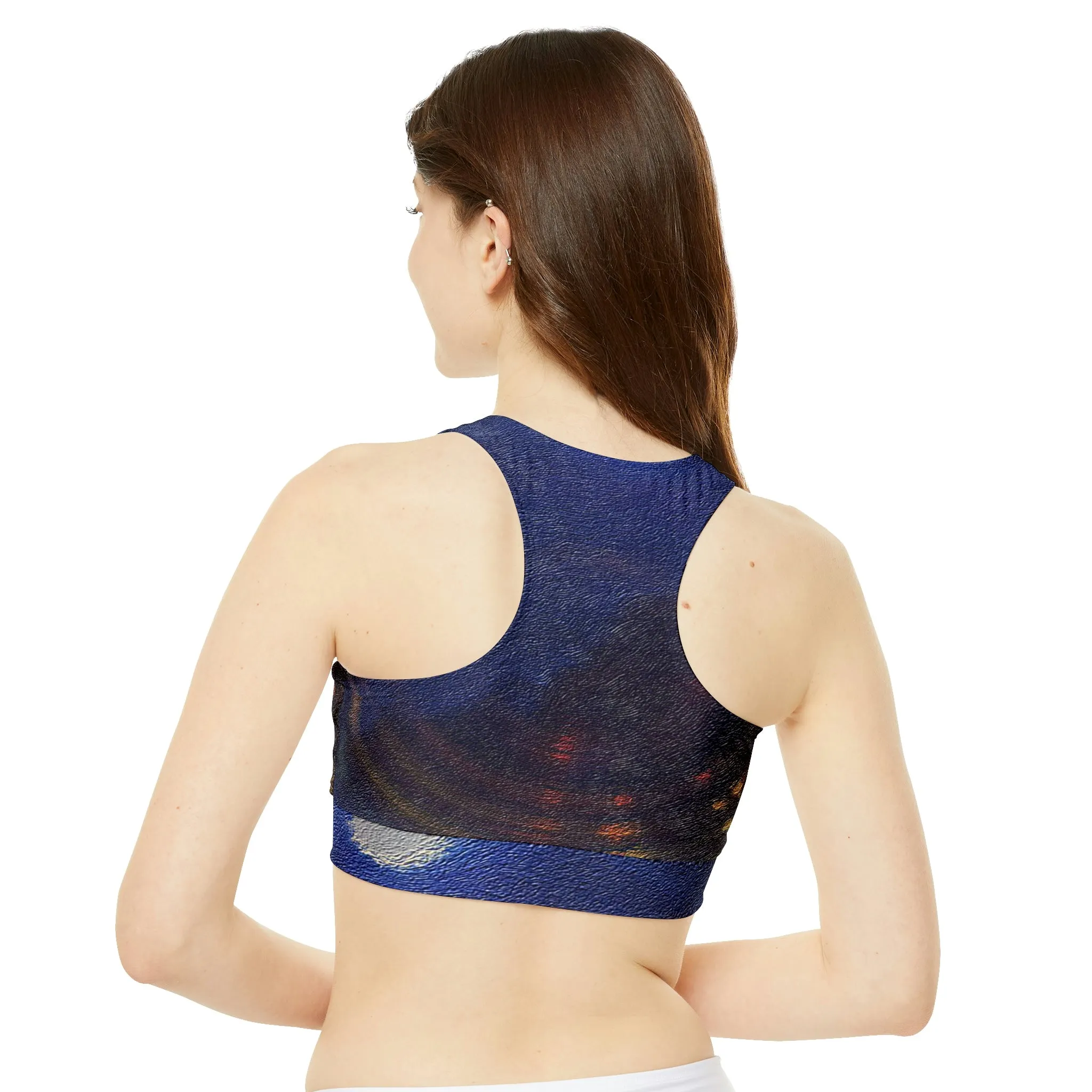 Embossed - High Neck Crop Bikini Top