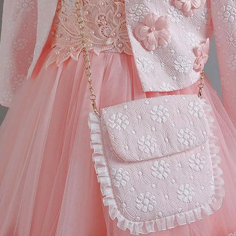 Exquisite Embroidered Three-Piece Dress Set