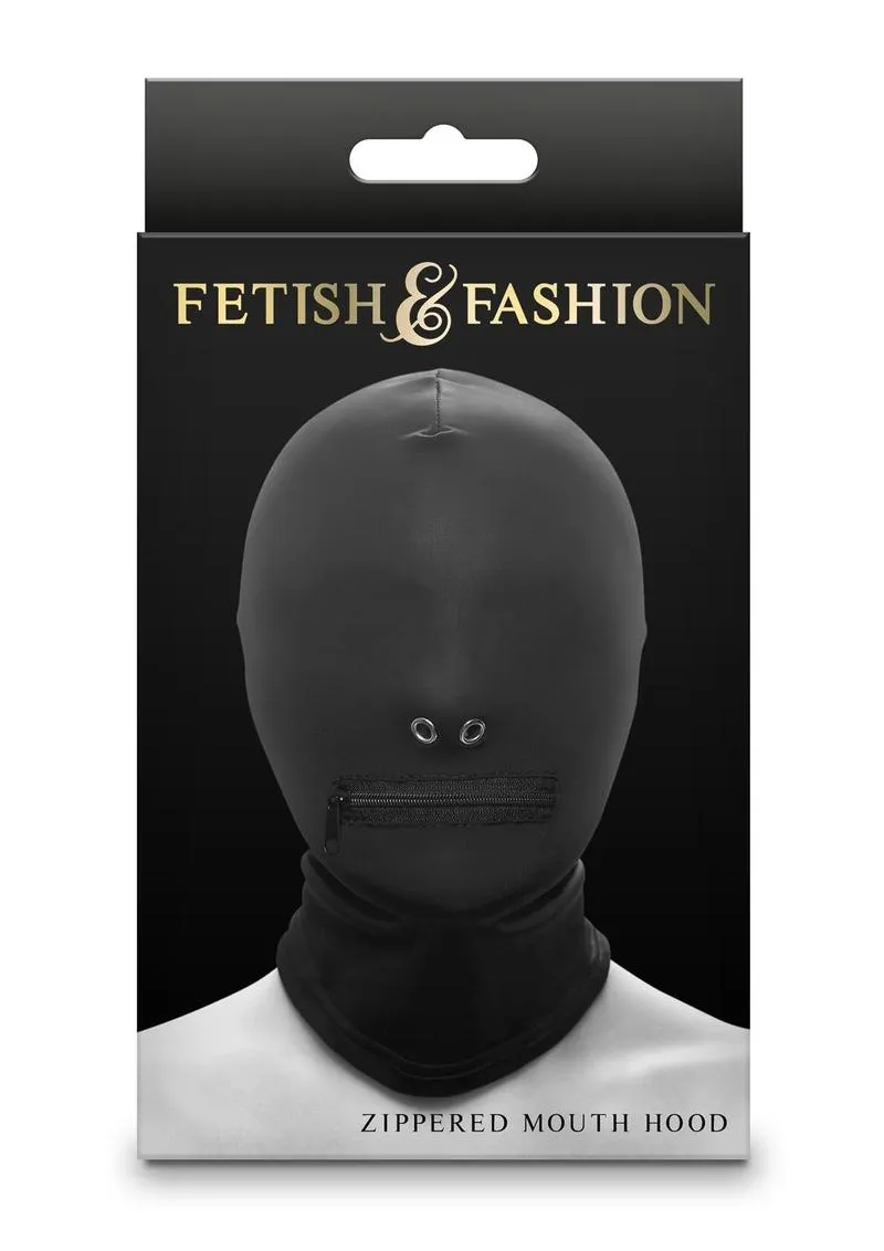 Fetish and Fashion Zippered Mouth Hood