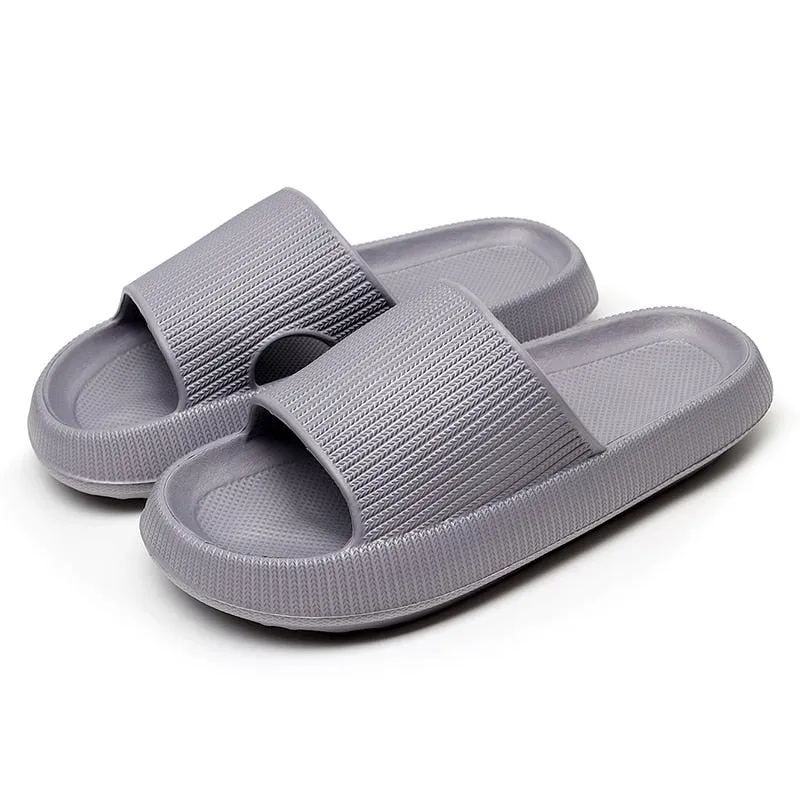 Hnzxzm Women Thick Platform Slippers Indoor Bathroom Slipper Soft Eva Anti-Slip Couples Home Floor Slides Ladies Summer Shoes