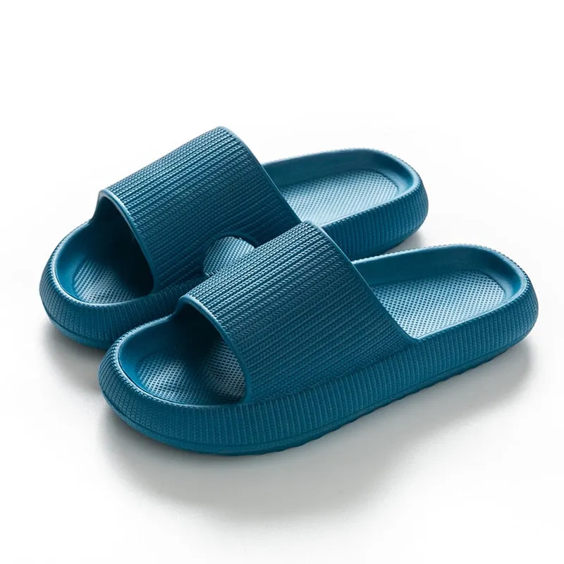 Hnzxzm Women Thick Platform Slippers Indoor Bathroom Slipper Soft Eva Anti-Slip Couples Home Floor Slides Ladies Summer Shoes
