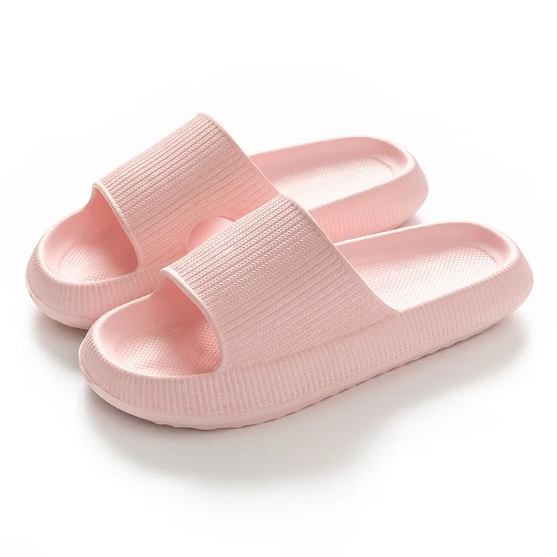 Hnzxzm Women Thick Platform Slippers Indoor Bathroom Slipper Soft Eva Anti-Slip Couples Home Floor Slides Ladies Summer Shoes
