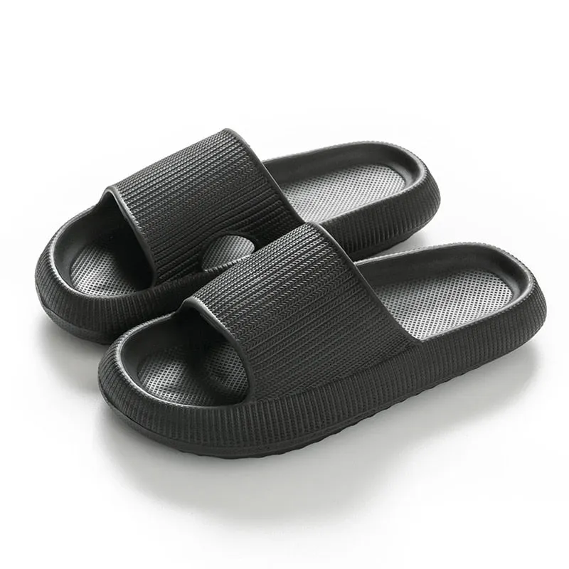 Hnzxzm Women Thick Platform Slippers Indoor Bathroom Slipper Soft Eva Anti-Slip Couples Home Floor Slides Ladies Summer Shoes