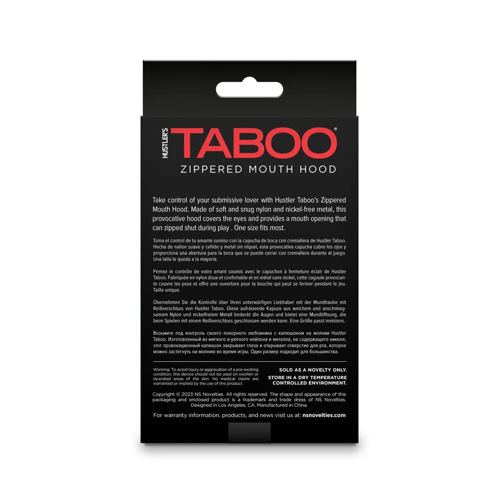Hustler Taboo Zippered Mouth Hood Black