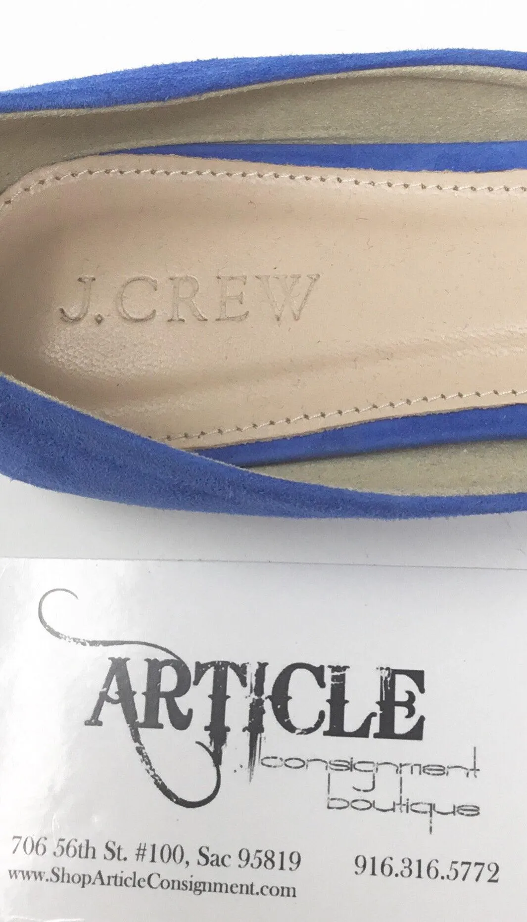 J Crew 6.5 Blue Suede Flats