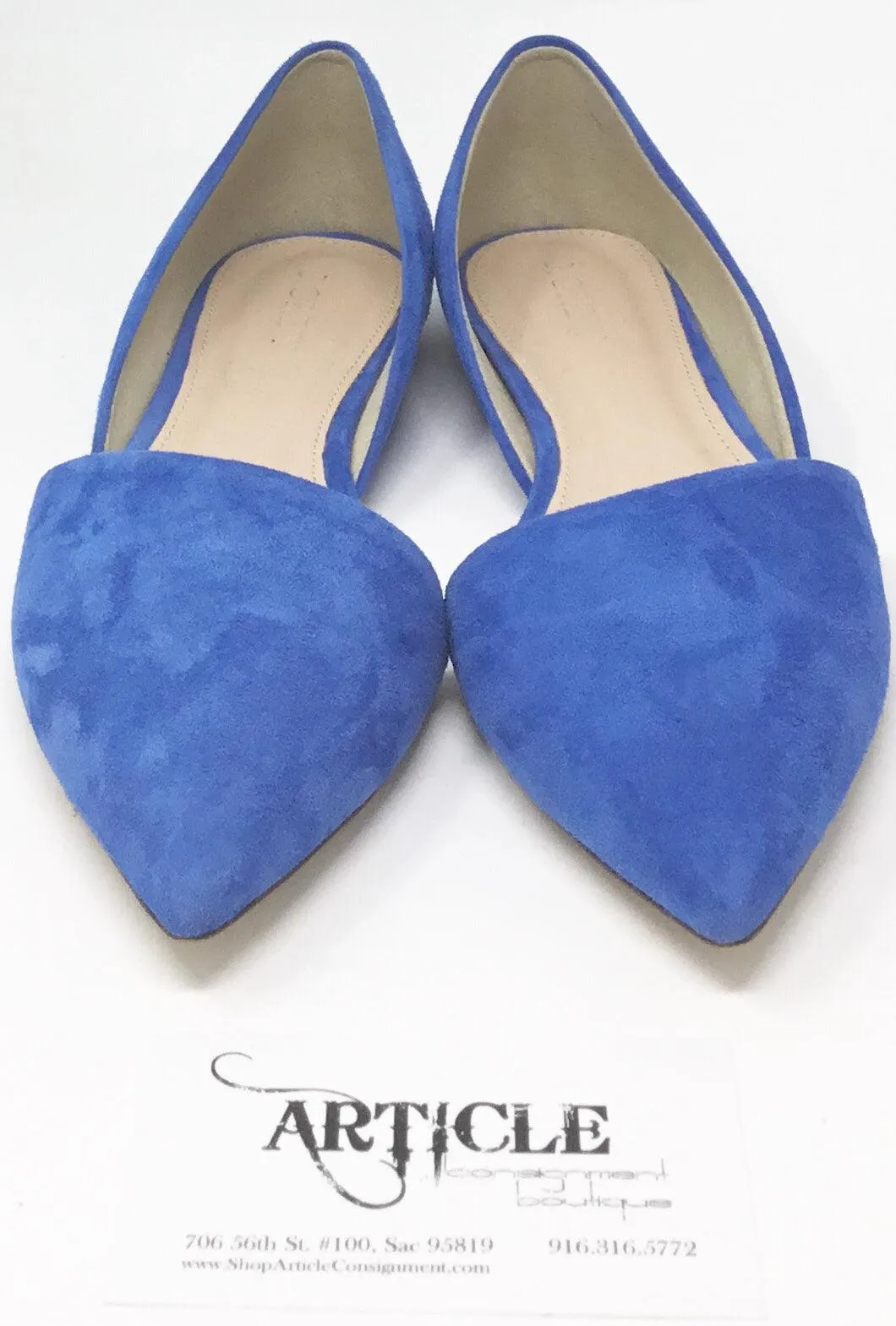 J Crew 6.5 Blue Suede Flats