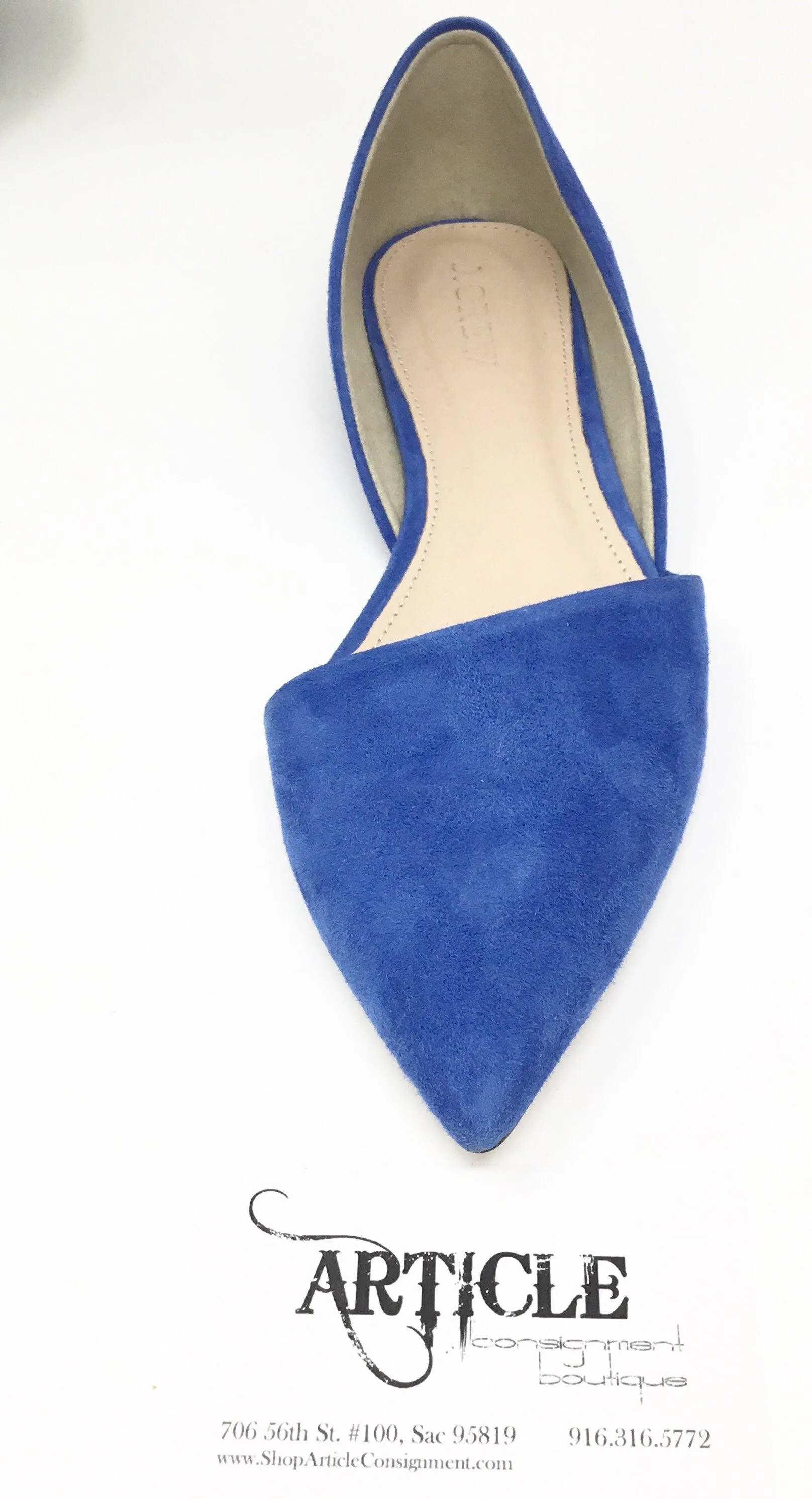 J Crew 6.5 Blue Suede Flats