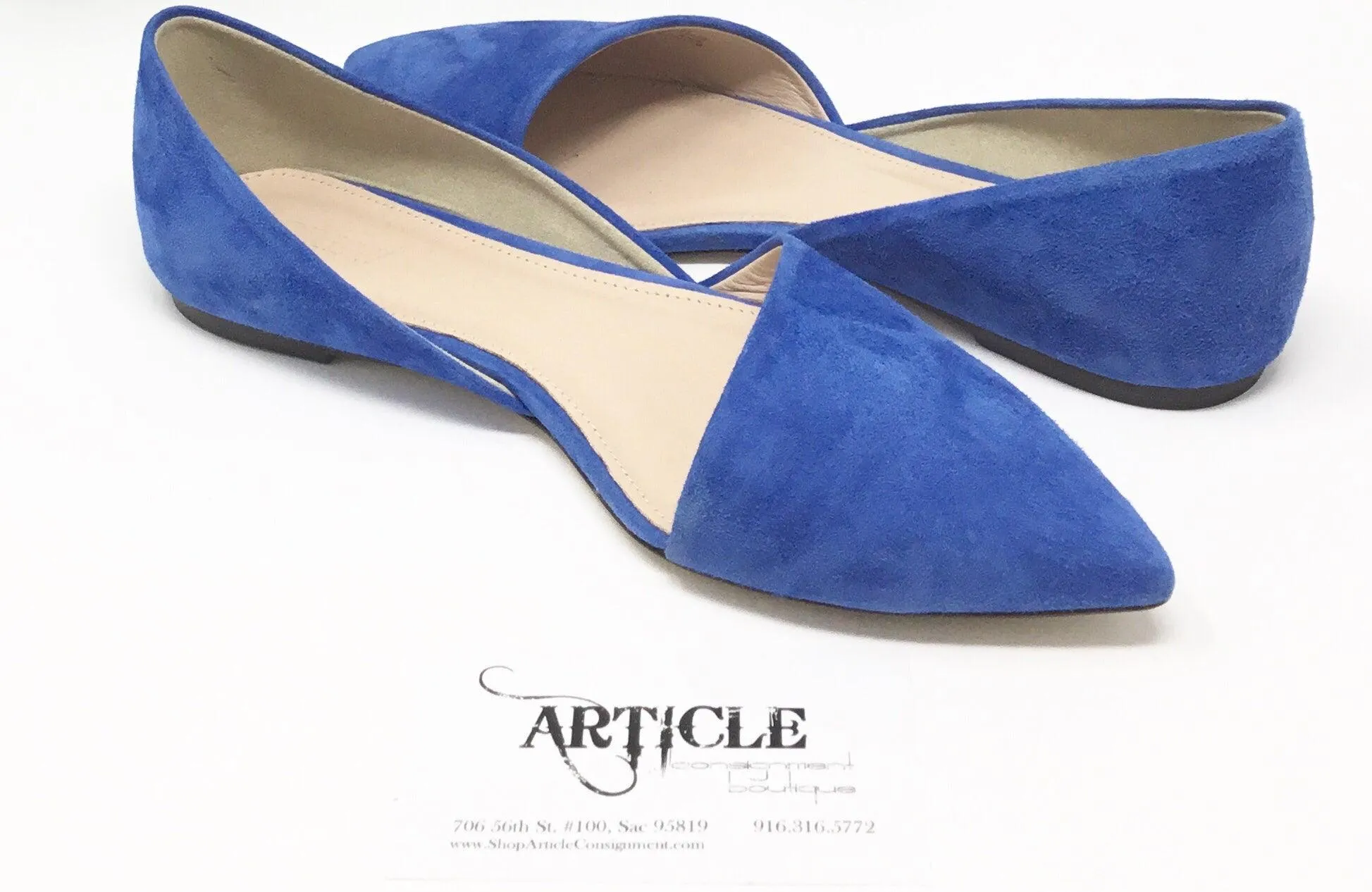 J Crew 6.5 Blue Suede Flats