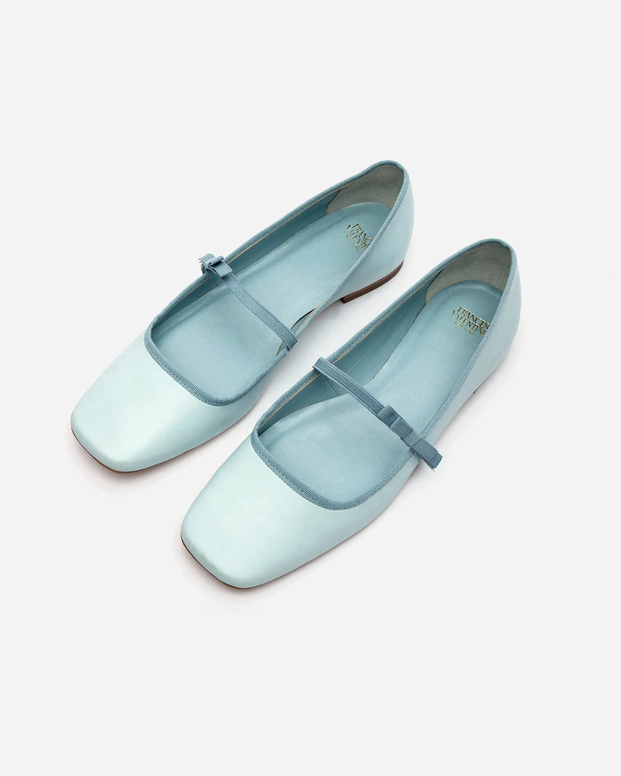 Jude Mary Jane Leather Flat Light Blue