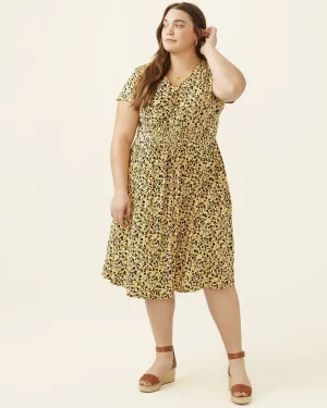 Julianne Smock Waist Midi Dress | Yellow