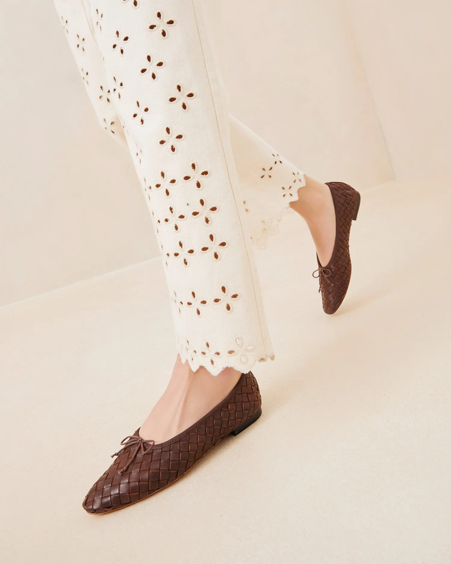 Landry Chocolate Woven Ballet Flat