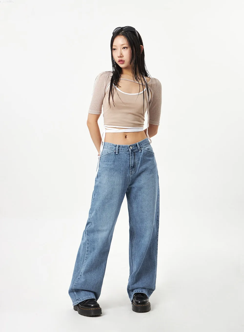 Low Rise Mid-Wash Jeans CA321