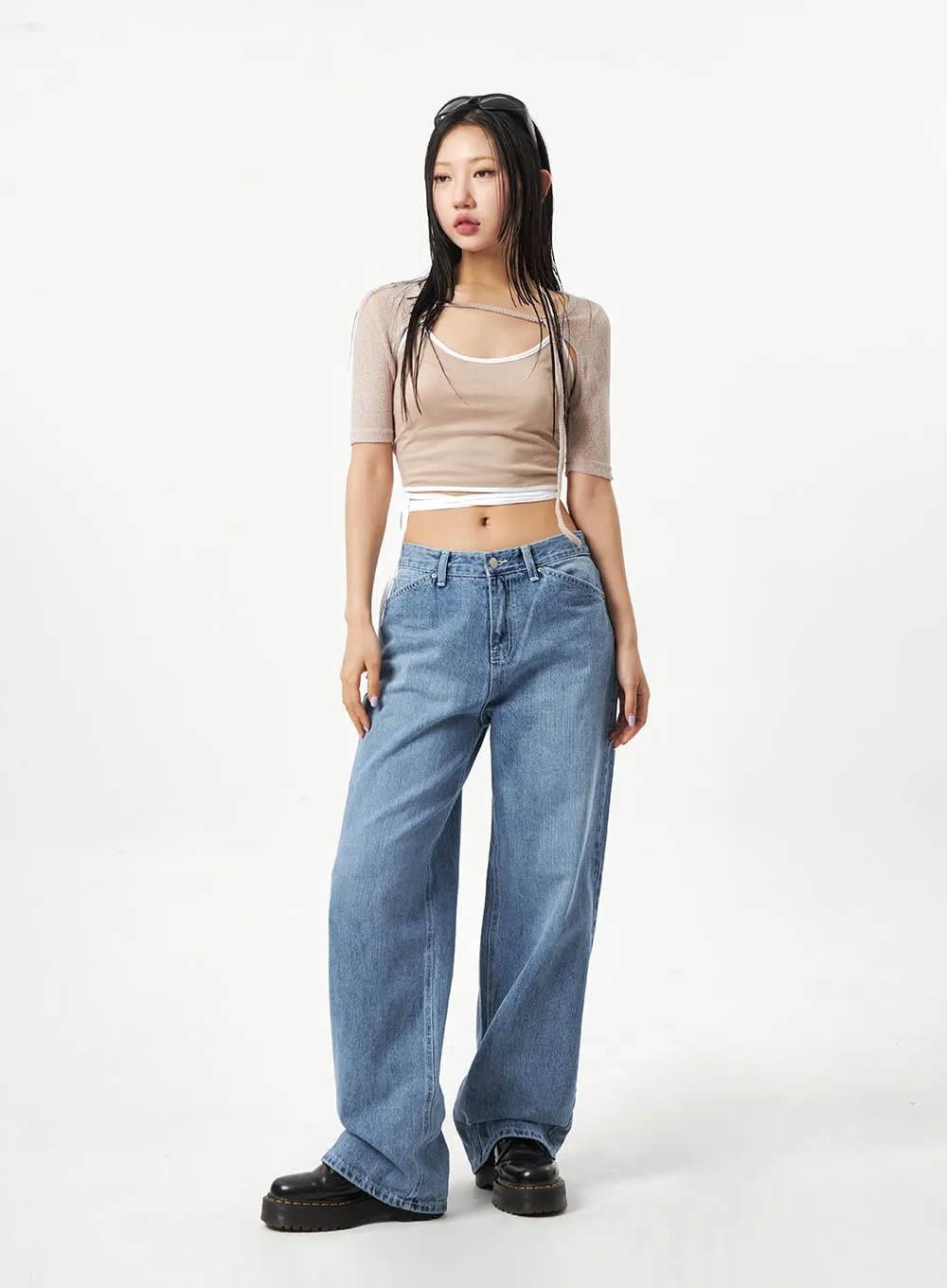 Low Rise Mid-Wash Jeans CA321