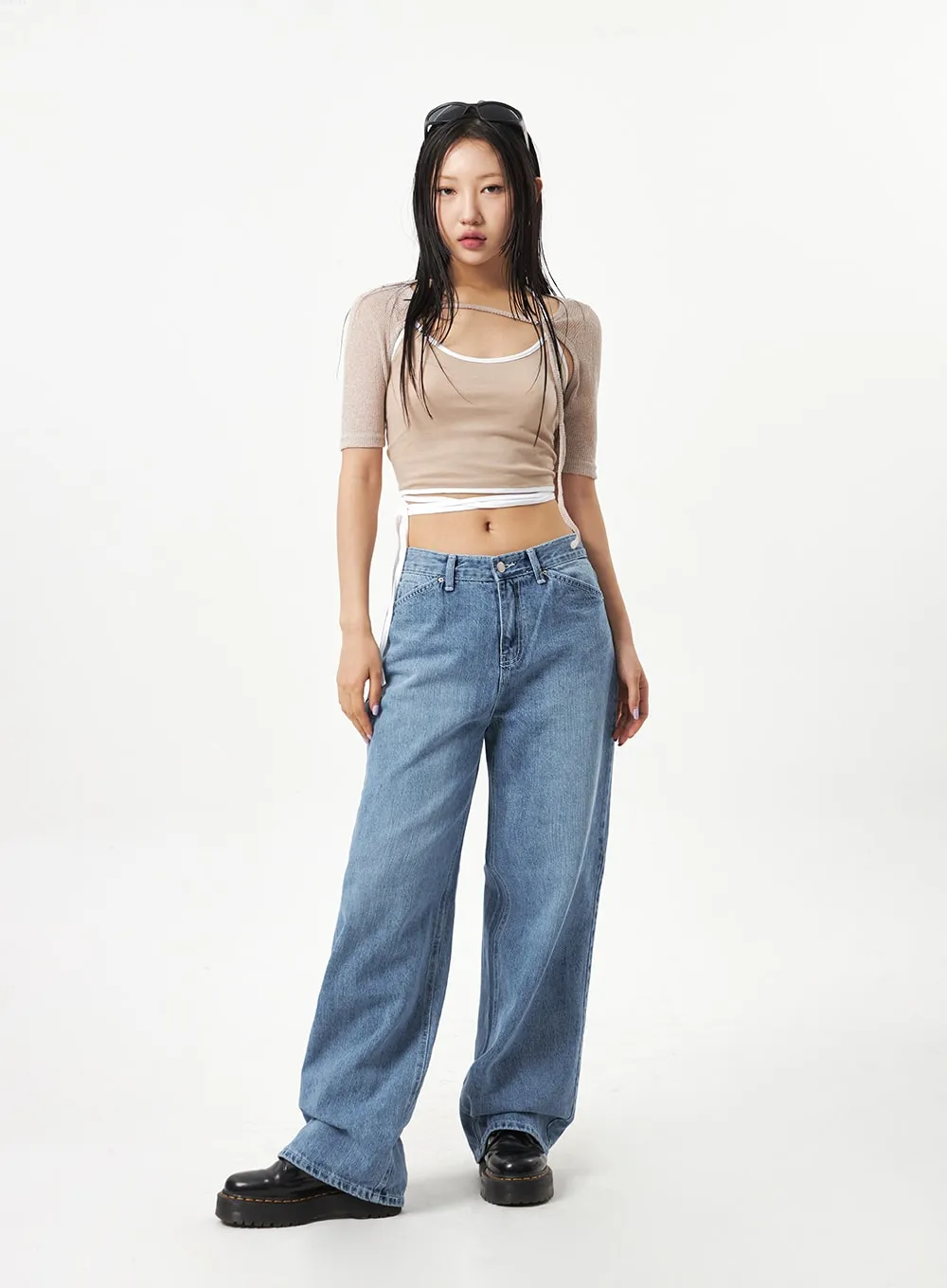 Low Rise Mid-Wash Jeans CA321