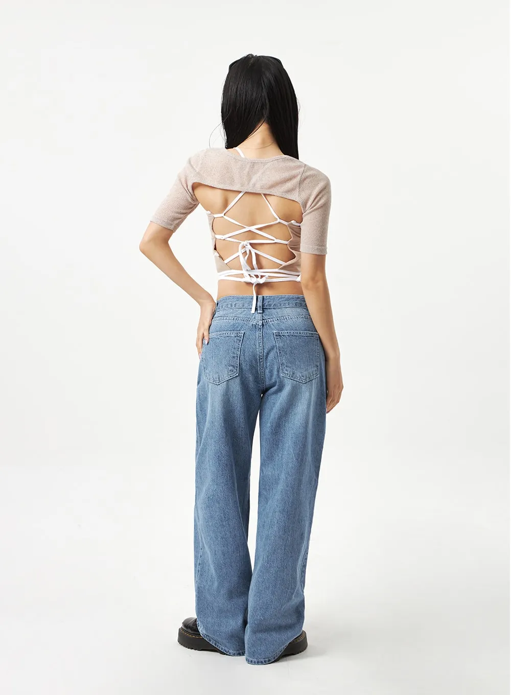 Low Rise Mid-Wash Jeans CA321