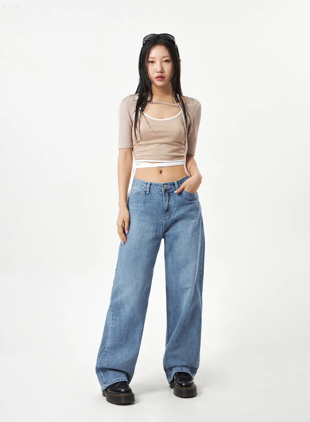 Low Rise Mid-Wash Jeans CA321