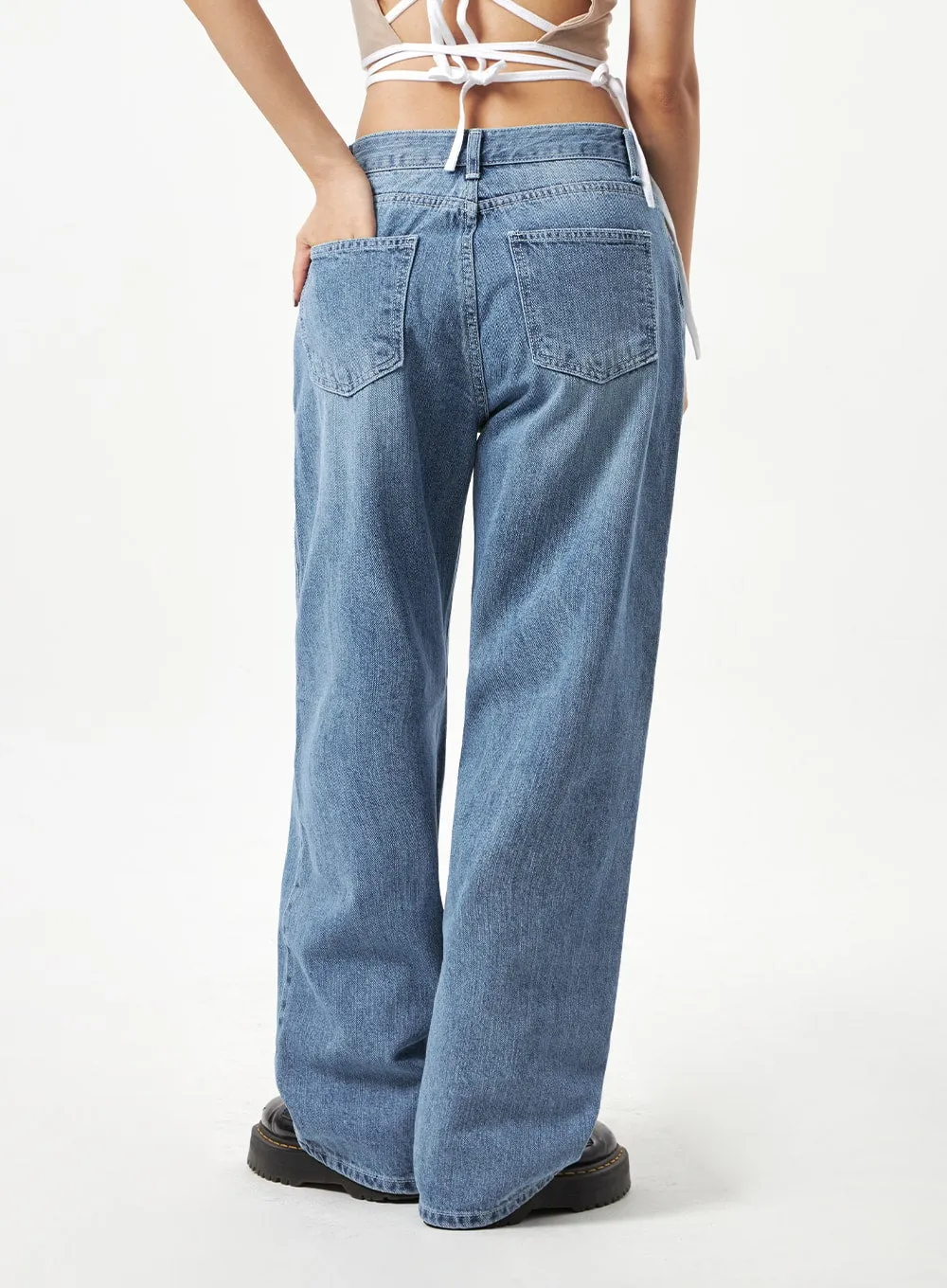 Low Rise Mid-Wash Jeans CA321