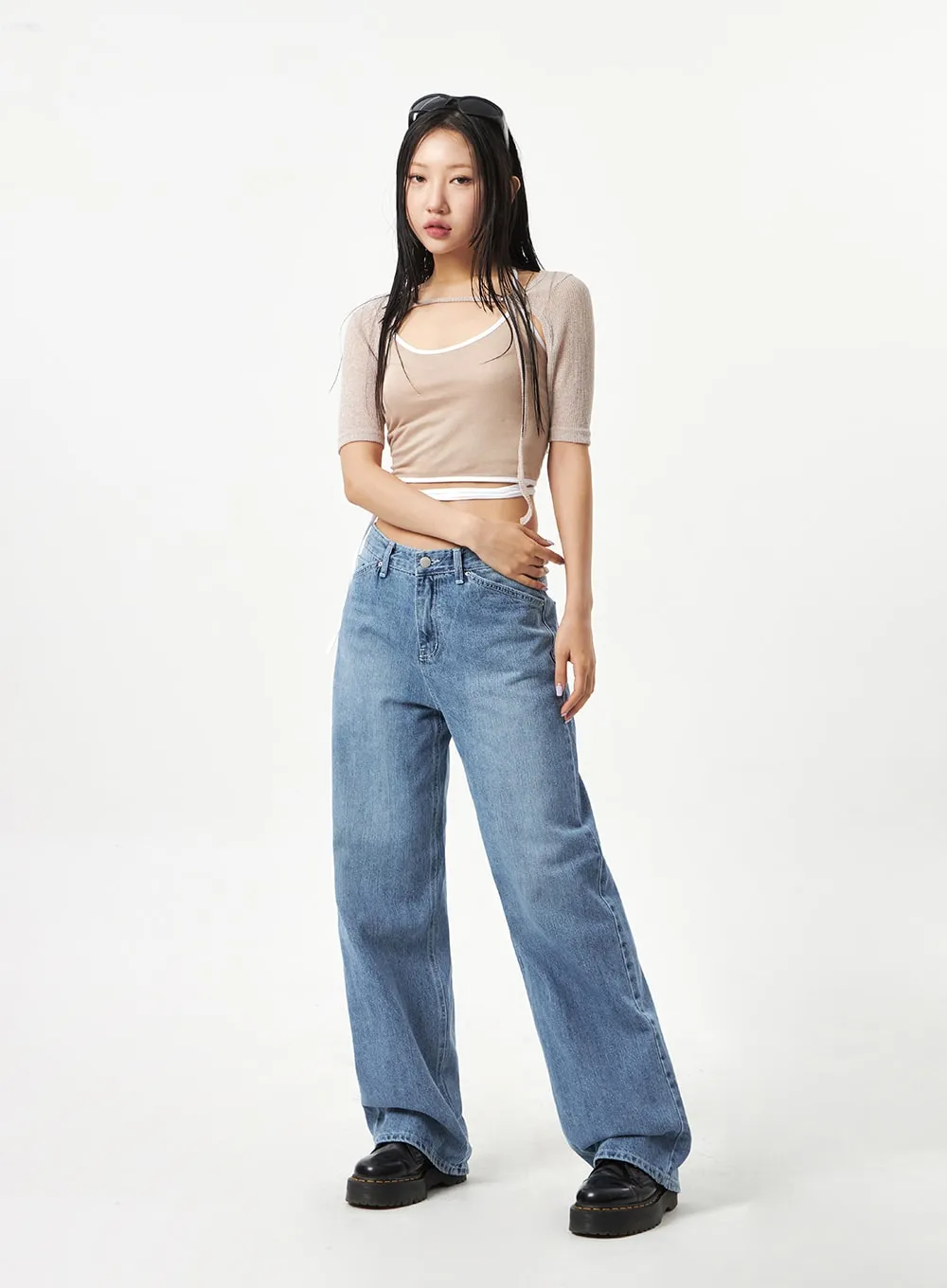 Low Rise Mid-Wash Jeans CA321