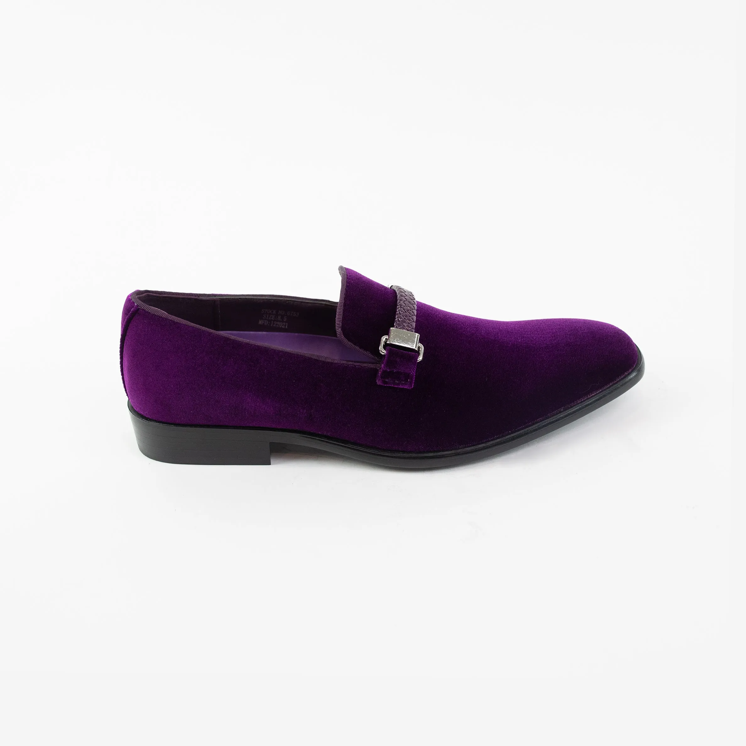 Men's Purple Velvet Slip-On Shoes