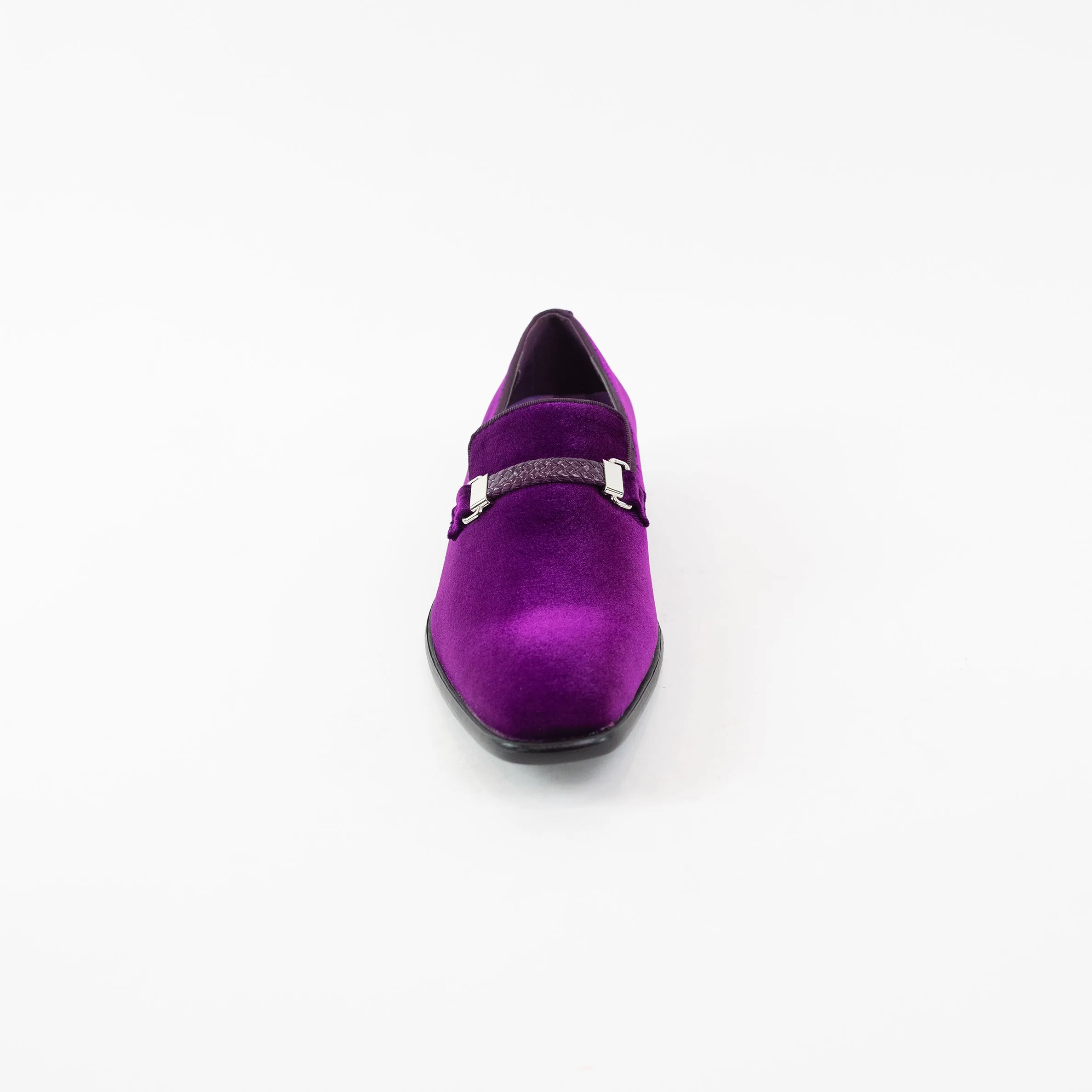 Men's Purple Velvet Slip-On Shoes