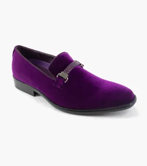 Men's Purple Velvet Slip-On Shoes