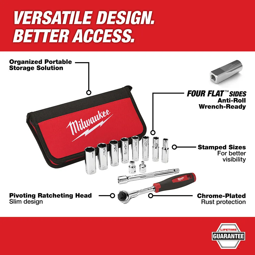 Milwaukee 48-22-9001 12 Piece 3/8" Drive Metric Socket Set