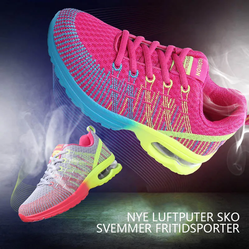 Multicolor breathable athletic sports shoes for women