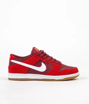Nike SB Dunk Low Pro Shoes - Track Red / White - Cedar - Gum Light Brown