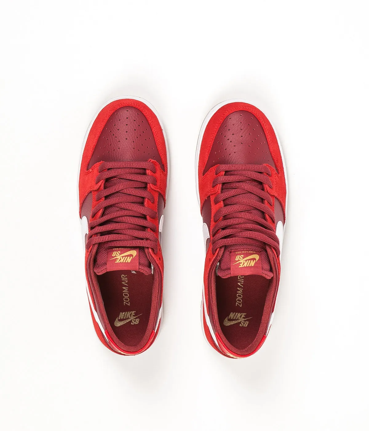 Nike SB Dunk Low Pro Shoes - Track Red / White - Cedar - Gum Light Brown