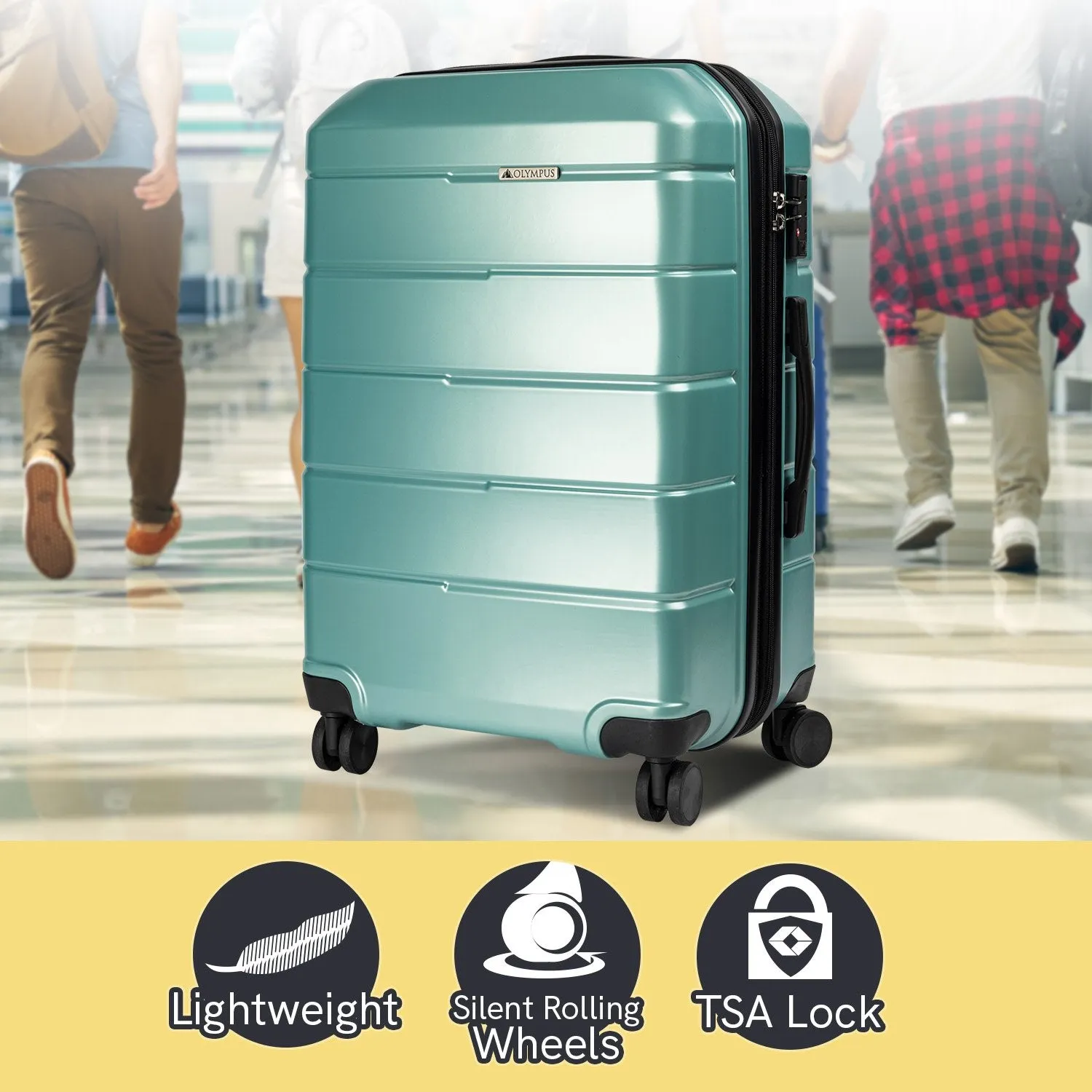 Olympus Artemis 24" Hard Shell Suitcase ABS PC (Electric Teal)