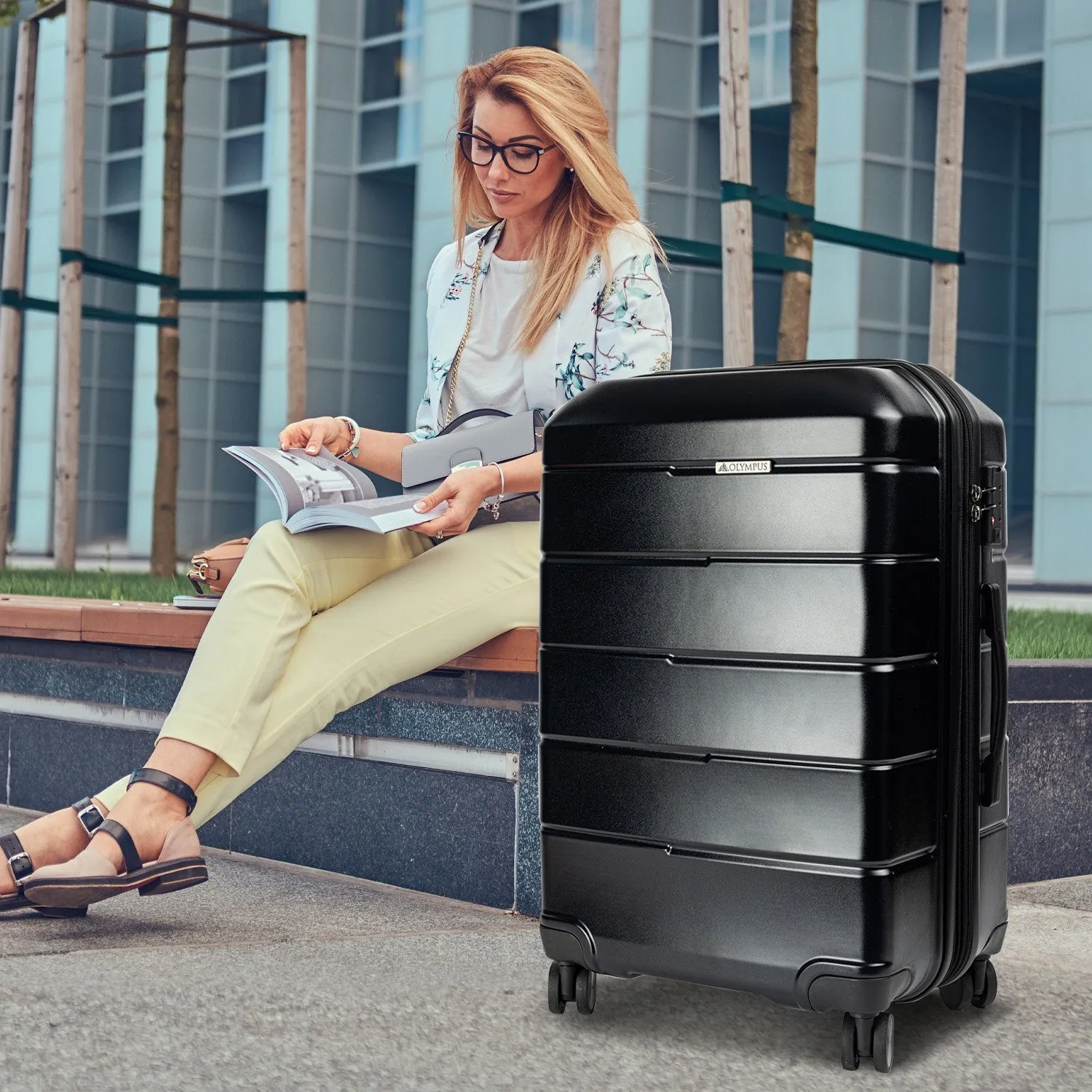 Olympus Artemis 28" Hard Shell Suitcase ABS PC (Jet Black)