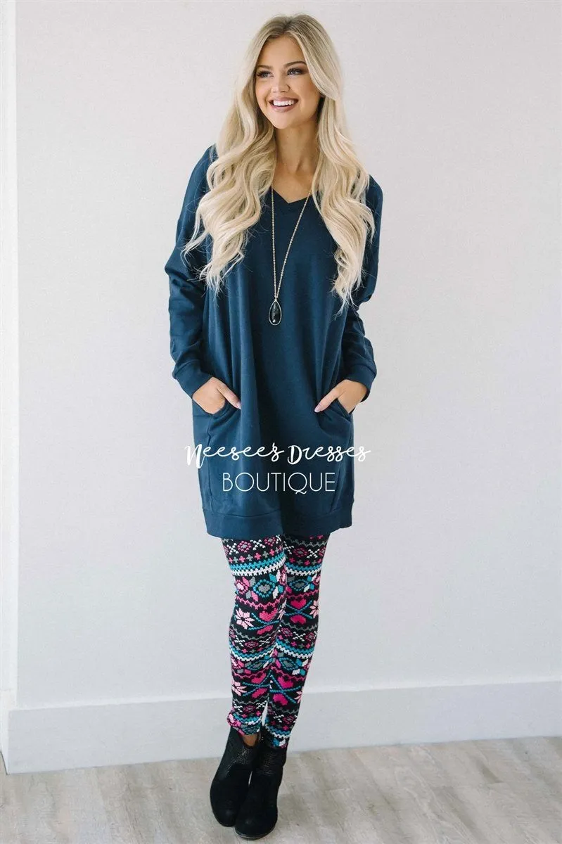 Pink Cross Stitch Christmas Leggings