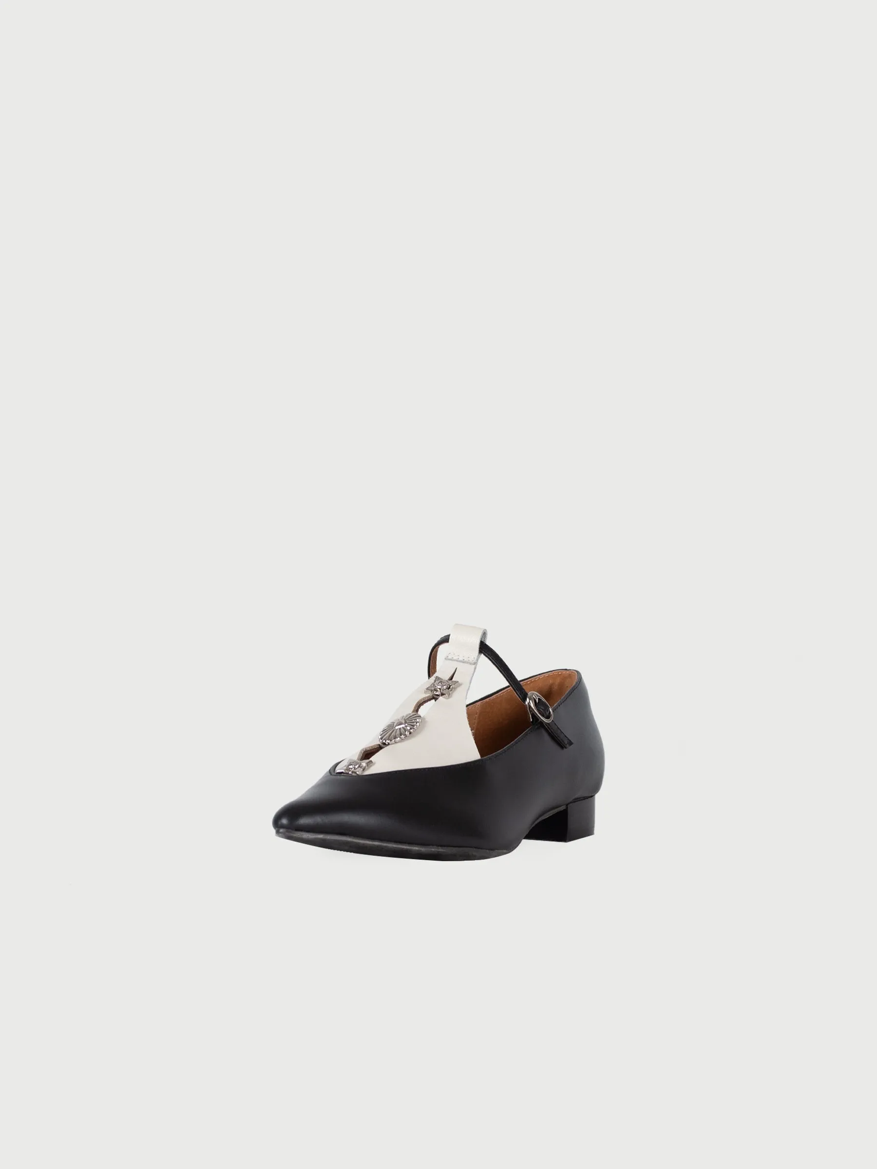 Pointed Toe Metal Pierce Mary Jane Flats