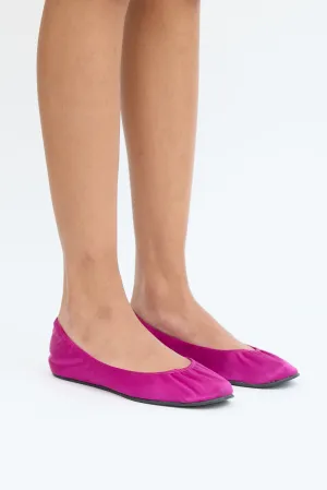 Purple Satin Ballet Flat