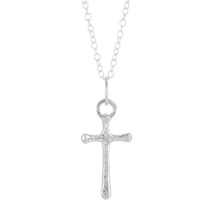 "Respect" Silver Cross Necklace 18"