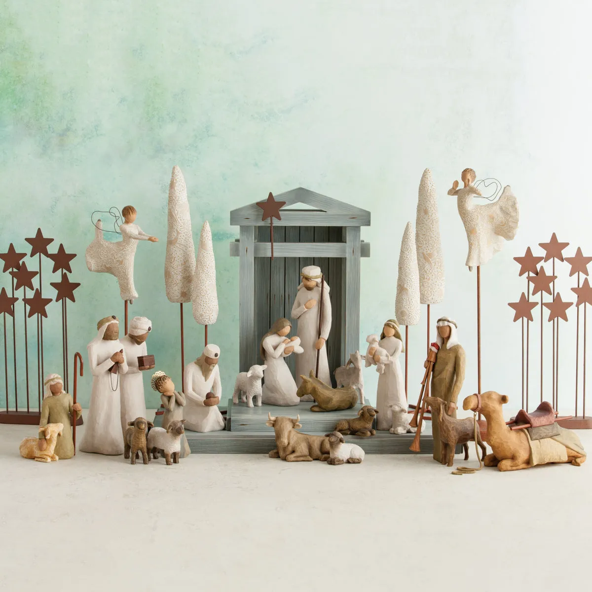 "Shepherd and Stable Animals" Nativity Collection Willow Tree® Figurine